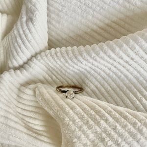 Sterling + Cubic Zirconia Stone Diamond Vintage Ring Size 8